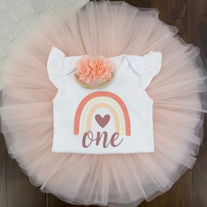 Boho Rainbow First Birthday Outfit Girl: Tutu Set