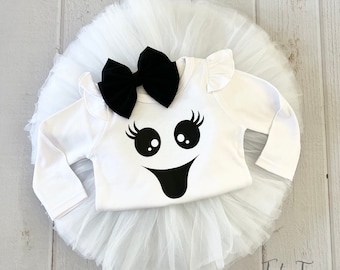 Halloween 2nd Birthday outfit, ghost tutu outfit toddler, two spooky, booday, ghost halloween costume