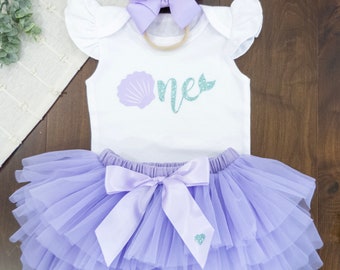 Mermaid First Birthday Outfit Girl, Oneder the Sea, 1st Birthday Outfit Girl, One Birthday tutu, 1st birthday tutu, tutu set,