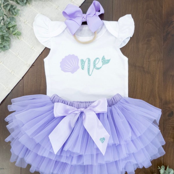 Mermaid First Birthday Outfit Girl, Oneder the Sea, 1st Birthday Outfit Girl, One Birthday tutu, 1st birthday tutu, tutu set,