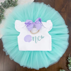 Mermaid First Birthday Outfit Girl, Oneder the Sea, 1st Birthday Outfit Girl, One Birthday tutu, 1st birthday tutu, tutu set,