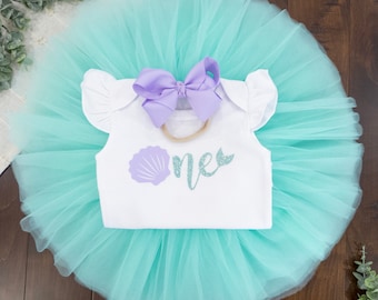 Mermaid First Birthday Outfit Girl, Oneder the Sea, 1st Birthday Outfit Girl, One Birthday tutu, 1st birthday tutu, tutu set,