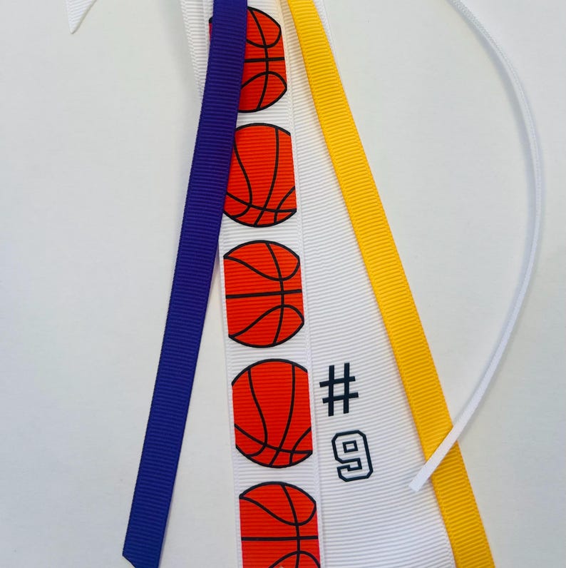 Personalized Basketball Hair Ribbon, Girls Team Bow - Etsy