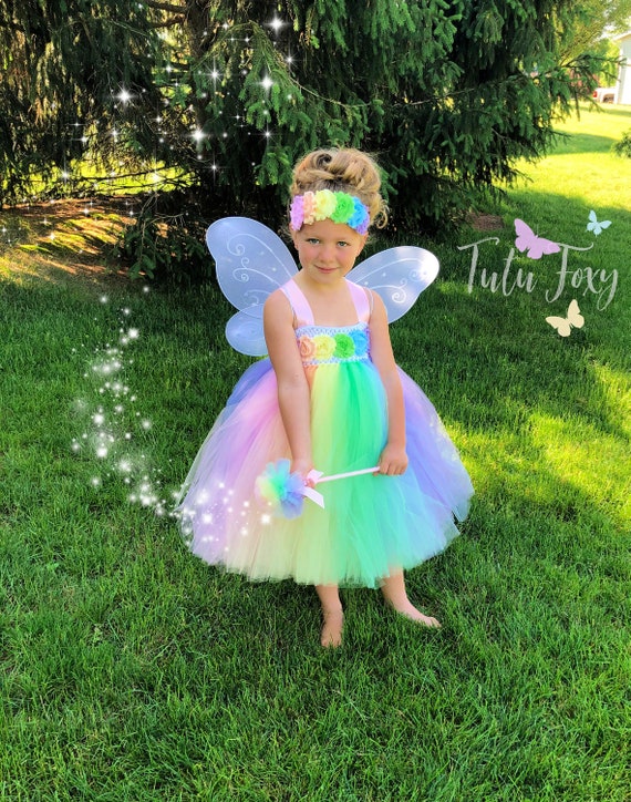 Fairy Dress Halloween 2022 Rainbow Fairy Costume Fairy Costume Fairy Tutu Dress Rainbow Tutu Rainbow Tutu Dress Fairy Birthday Girls Halloween Costume