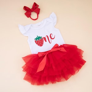 Berry First Birthday Outfit Girl, Berry 1st Birthday, 1st Birthday tutu Outfit Girl, One Birthday tutu, strawberry first birthday