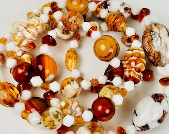 Vintage Sterling Silver and Amber Statement Necklace 18