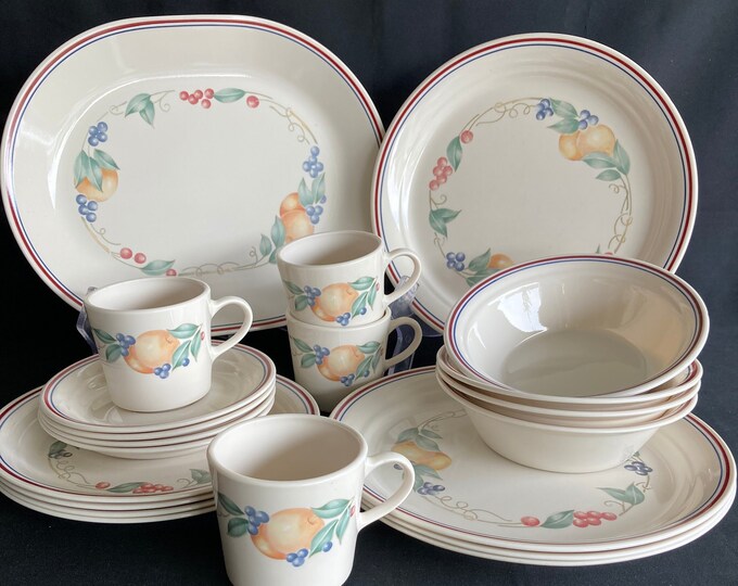 21 Piece Corelle Abundance Dinnerware Set, Service for 4 Etsy