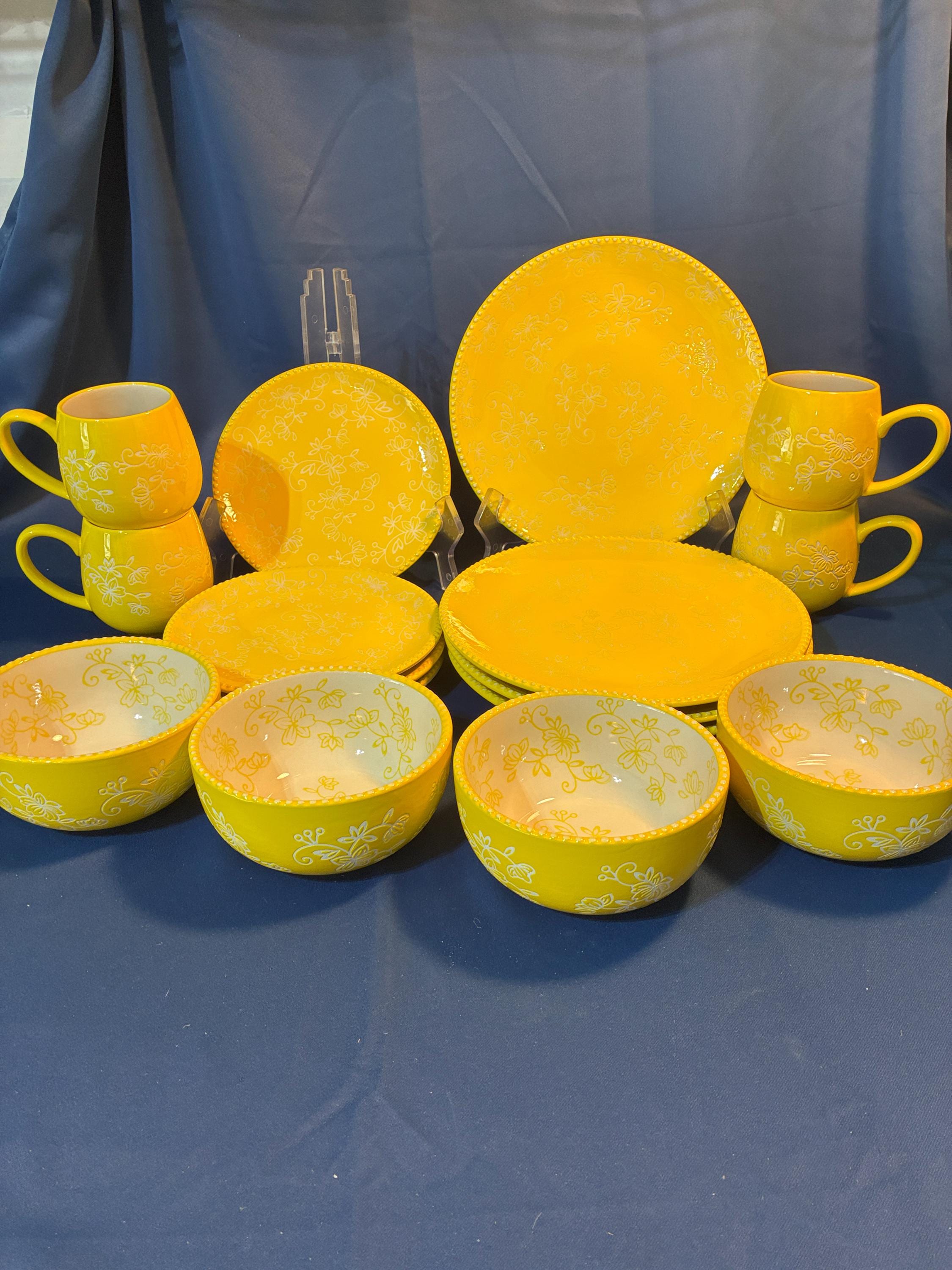 Yellow Dinnerware Set - Etsy