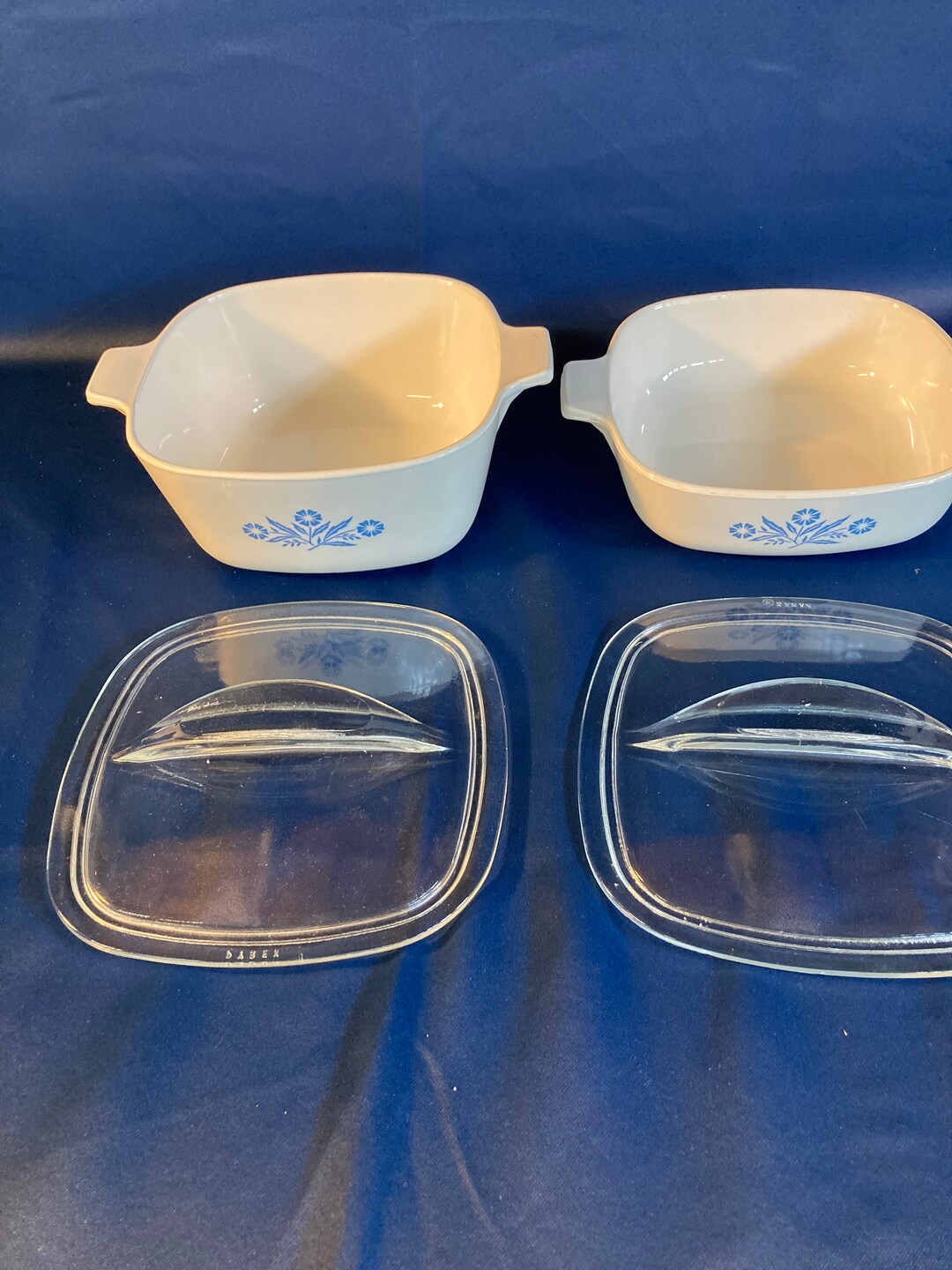 2 Corning Ware Pyroceram Casserole Dishes With Fin Shaped Lids Etsy