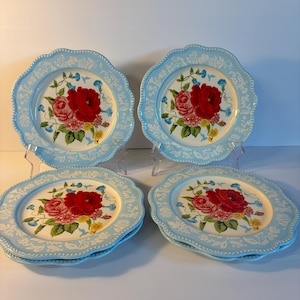 6 Pioneer Woman Sweet Rose Dinner Plates