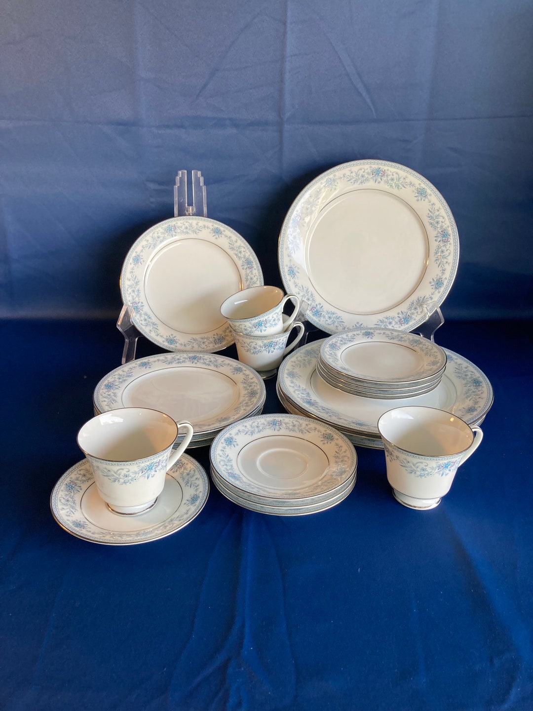 20 Piece Noritake Blue Hill Dinnerware Set Service for 4 Etsy
