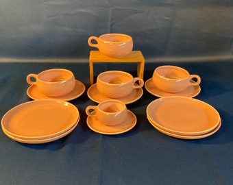 13 Pieces of Russel Wright Coral Dinnerware