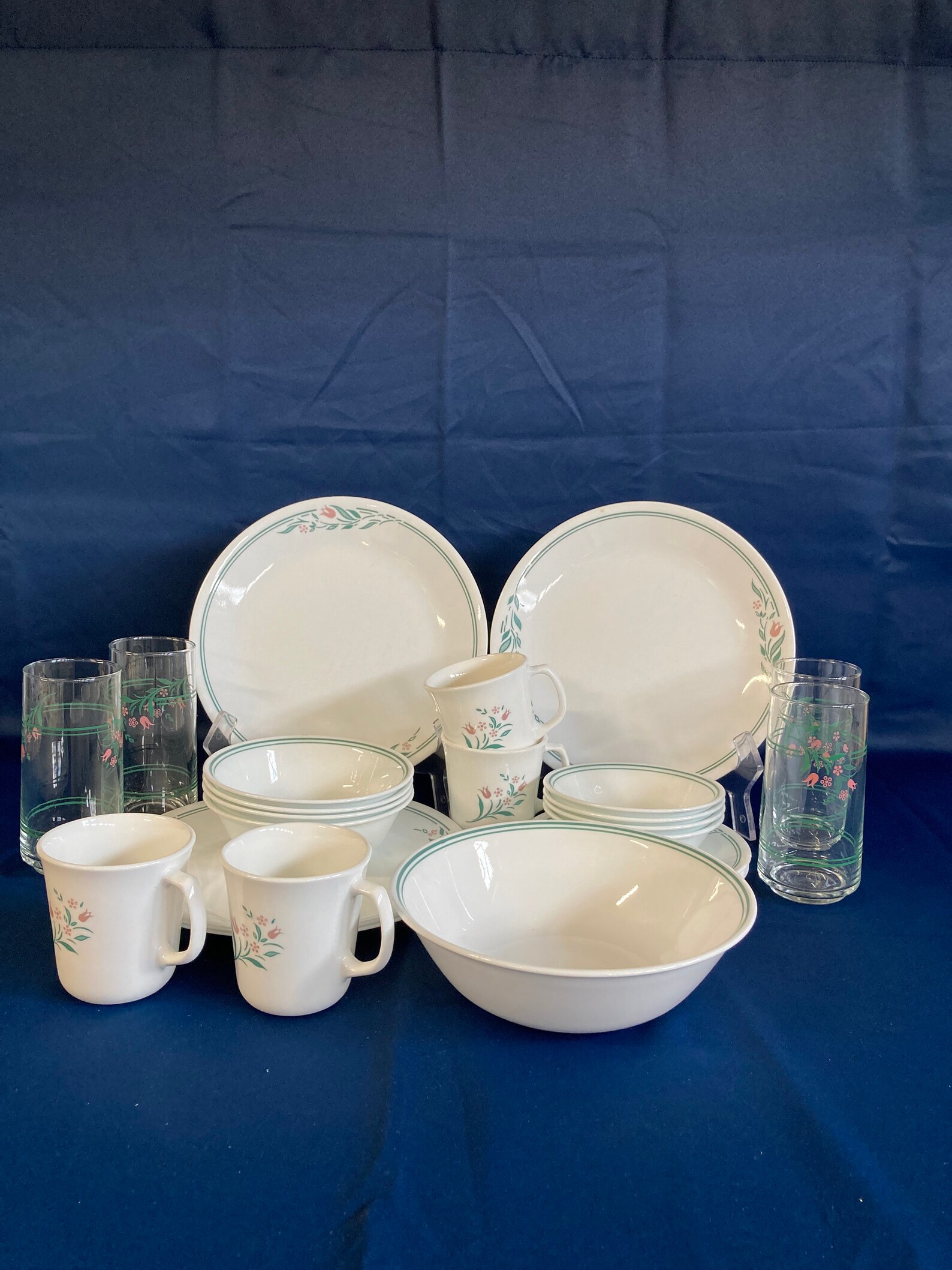 25 Piece Corelle Rosemarie Dinnerware Set Service for 4 Etsy