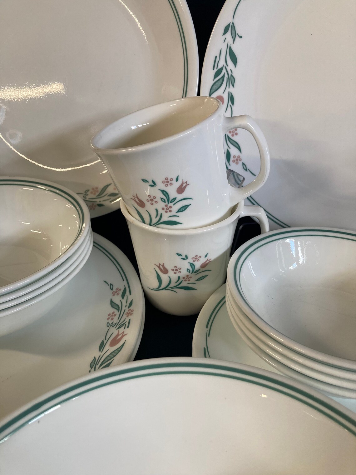 25 Piece Corelle Rosemarie Dinnerware Set Service for 4 Etsy