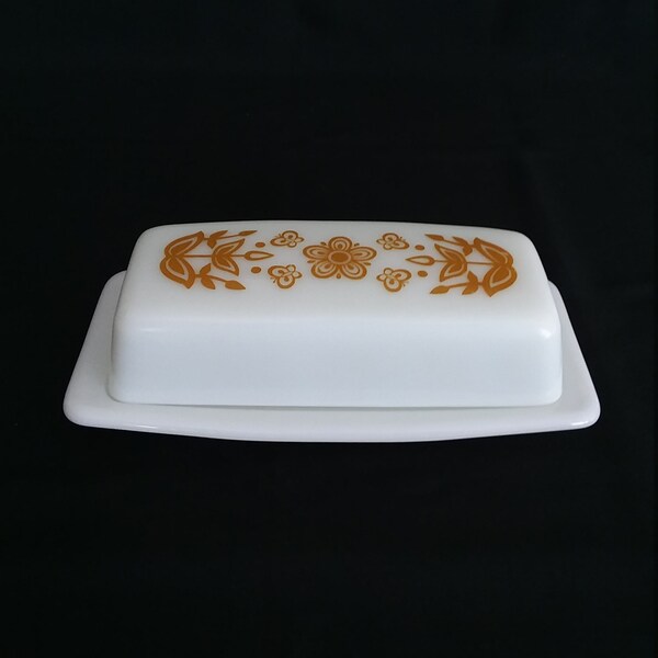 Pyrex Butterfly Gold Butter Dish and Cover