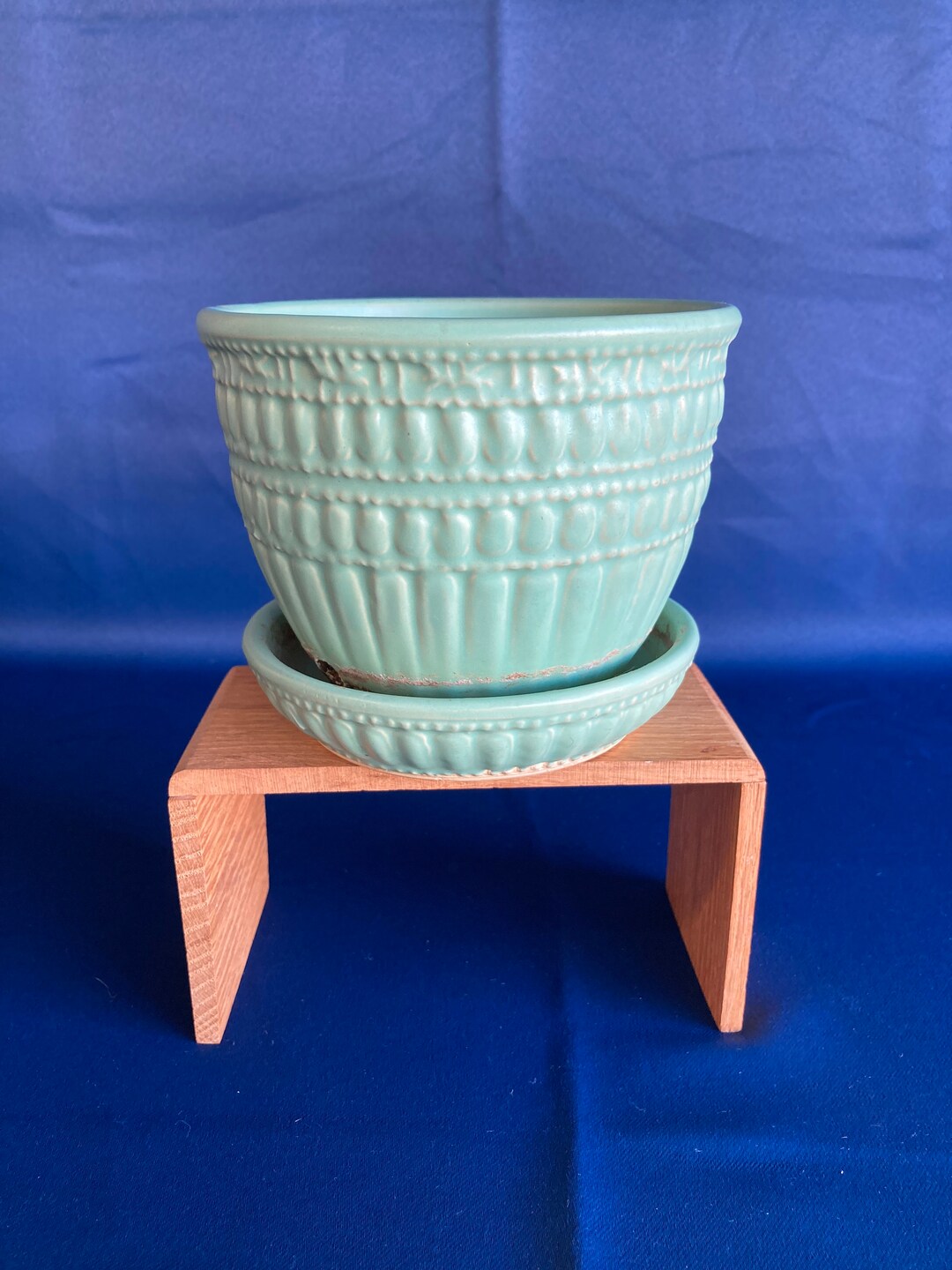 Mccoy Matte Green Flower Pot Etsy