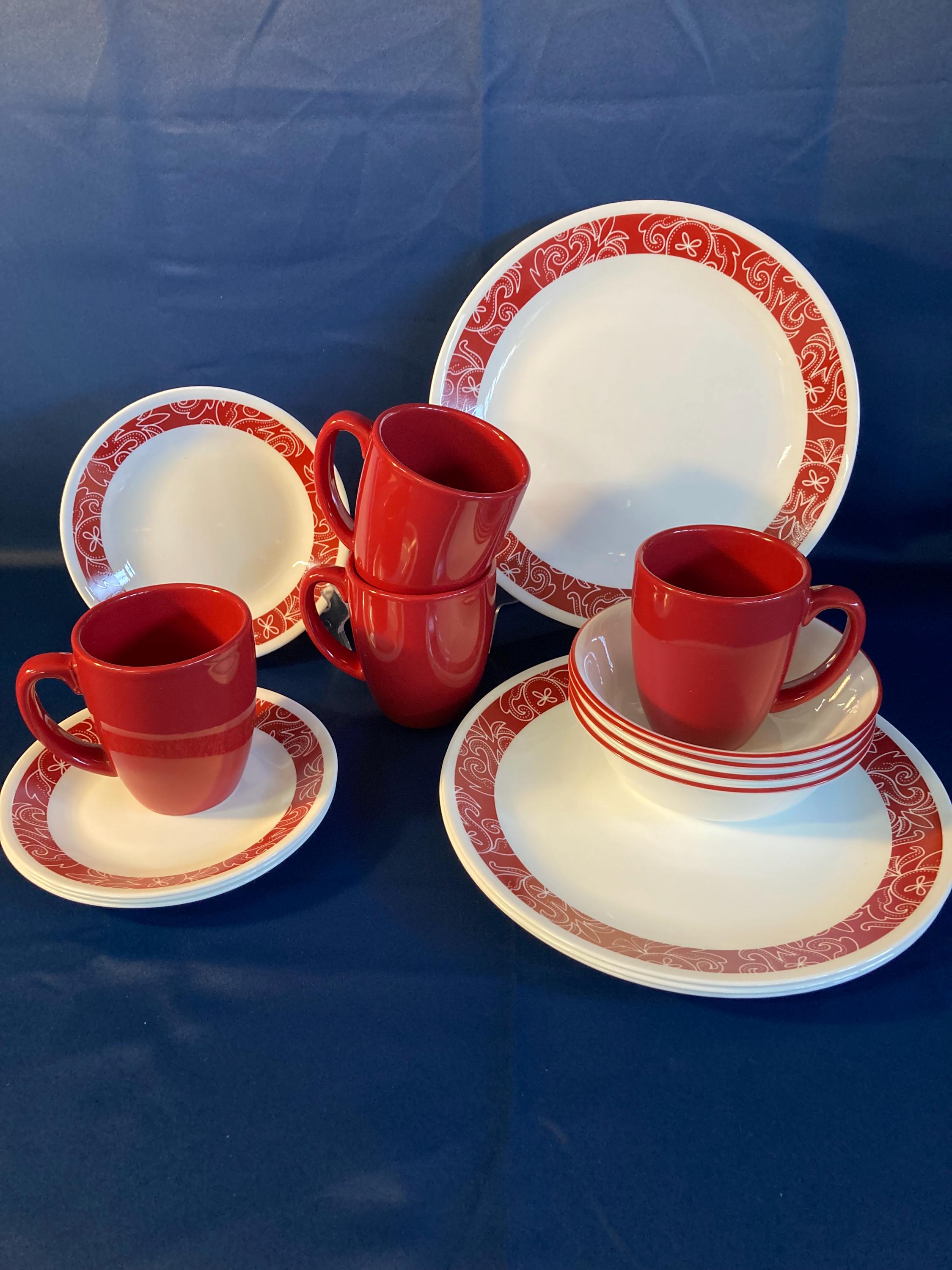 16 Piece Corelle Bandhani Dinnerware Set Service for