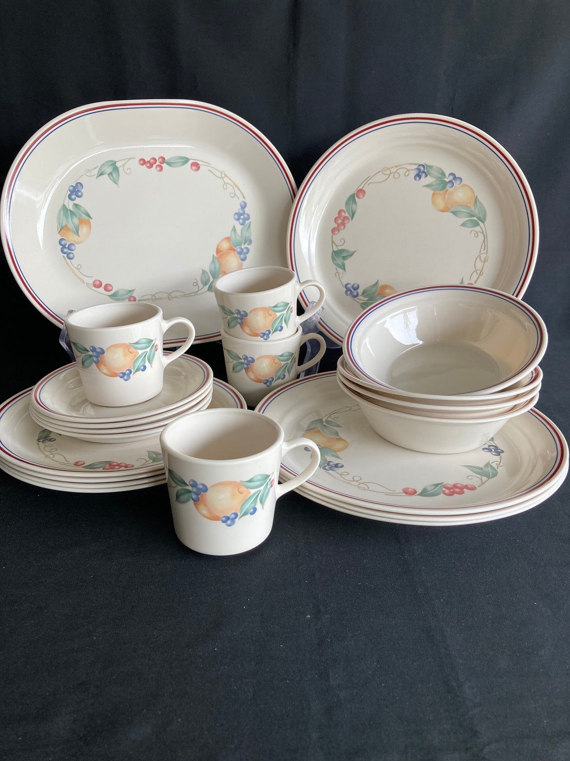 21 Piece Corelle Abundance Dinnerware Set Service for 4 Etsy