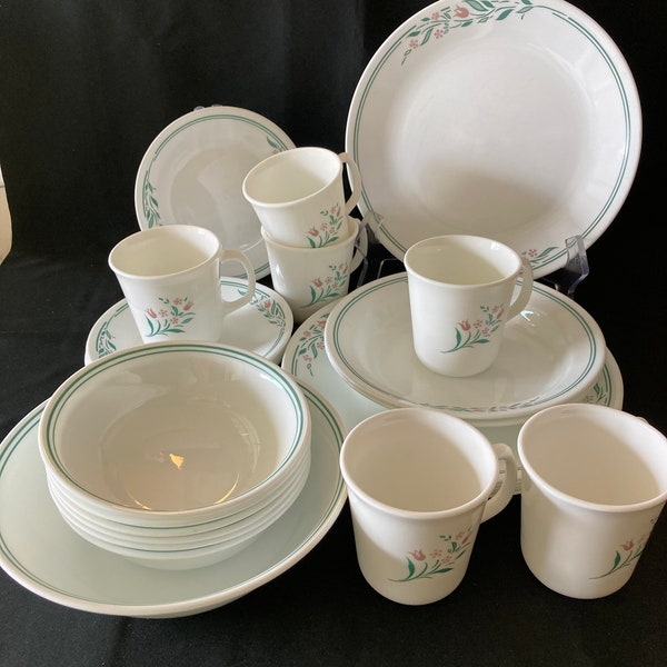 Ensemble de vaisselle Corelle Rosemarie de 27 pièces, service pour 6