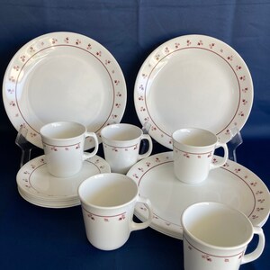 17 Piece Corelle Burgundy Dinnerware Set
