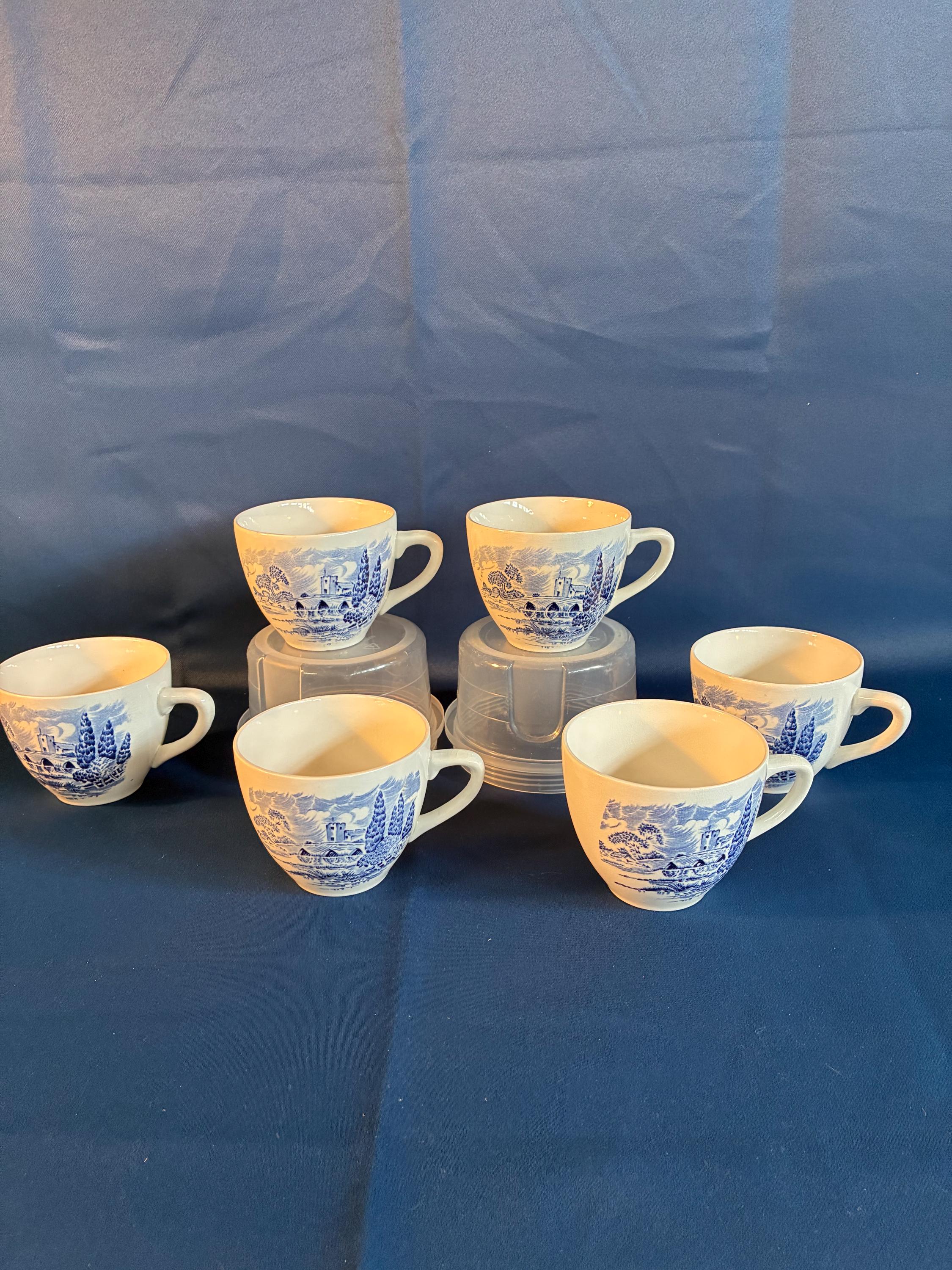 6 Wedgewood Tunstall Countryside Cups