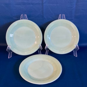 3 Anchor Hocking Fire King Jane Ray Jadeite Dinner Plates