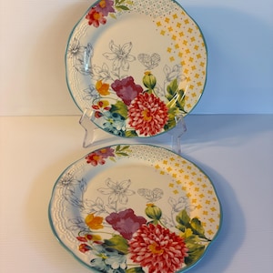 2 Pioneer Woman Blooming Bouquet Dinner Plates