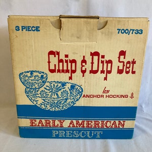 Anchor Hocking Early American Prescut EAPC Chip and Dip NIB