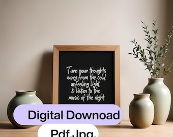 Phantom of the Opera Quote Print | Music of the Night Lyric Wall Art | A4 Digital Download | Gothic Musical Theatre Poster