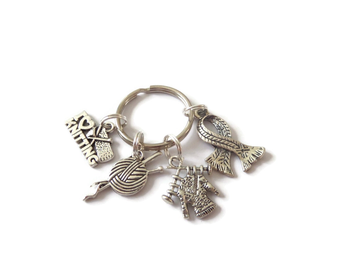 Porte-clés à tricoter cadeau de tricot cadeau damour à | Etsy