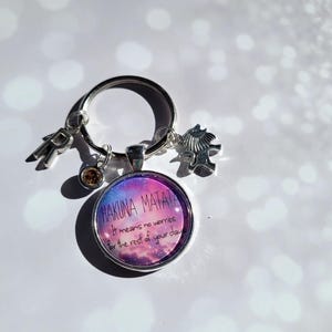 Personalised LION musical themed keyring gift, no worries musical theatre present
