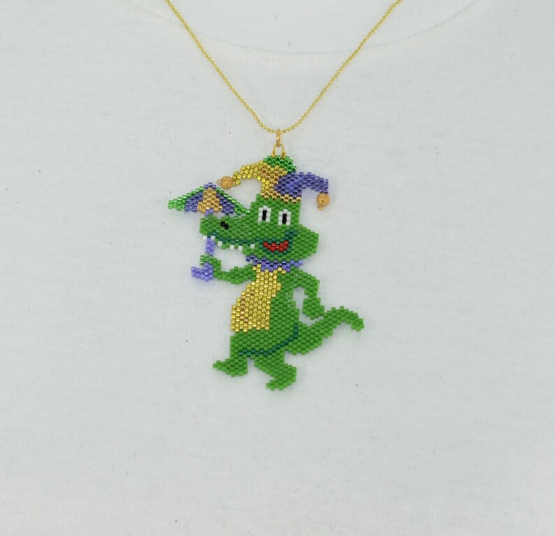 Mardi Grass Gator Necklace Set