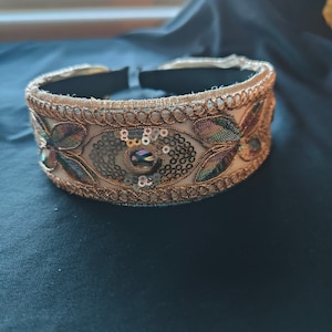 Beige and Blue Headband
