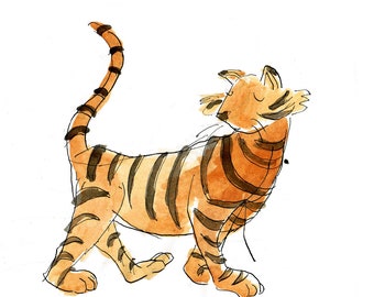 Tigrito (Little Tiger) -- Artwork Print -- Animal, Nursery Decor, Archival fine art print, Giclee print