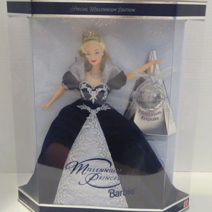 Mattel 2000 Millennium Princess Barbie Doll 1999 NIB MIB New Years Ornament