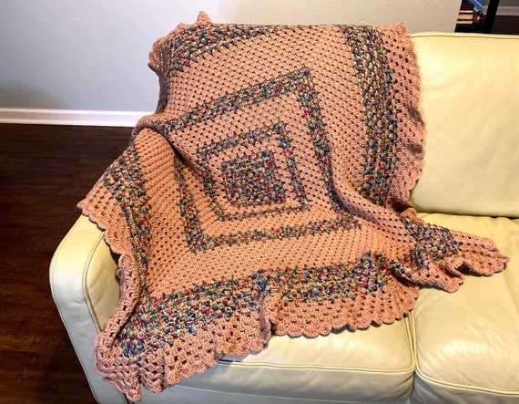 ヴィンテージ かぎ編み ブランケット ビンテージ○かぎ針編みブランケットsize 約204cm ×約120cm○230928c8