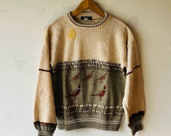 Suéter vintage Holland & Holland London Pheasant