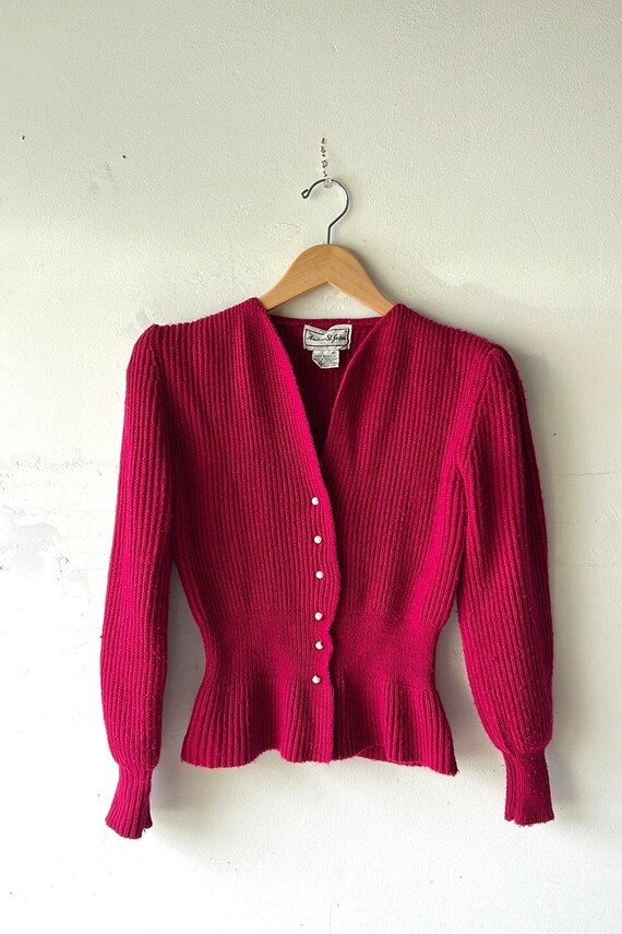 Andrew St John Peplum Cardigan Sweater