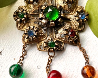 Broche vintage checoslovaco em filigrana