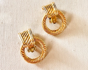 Brincos de pressão vintage modernistas com aldrava