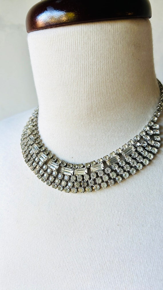 Vintage Rhinestone Choker & Earrings