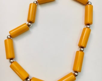 Authentieke bakelieten ketting van butterscotch