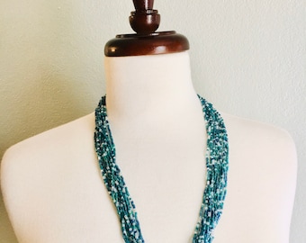 Vintage Bijoux de Boheme Glass Beaded Necklace & Earrings