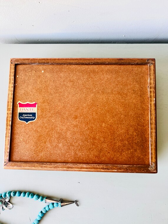 Vintage Dante Incolay & Wood Jewelry Box Gem