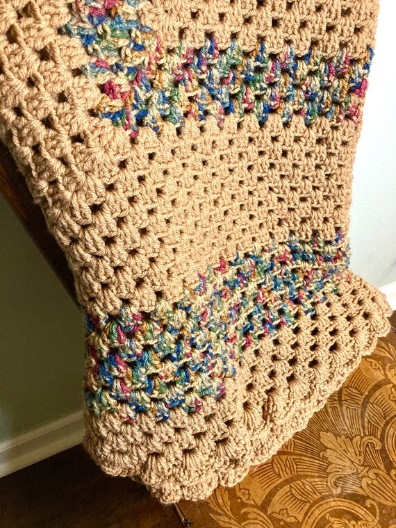 ヴィンテージ かぎ針編みブランケット - Etsy 日本