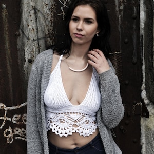 Crop top crochet pattern , Bikini top "Cora" Crochet pattern