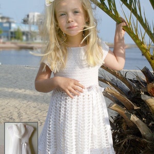 Girls Dress crochet pattern, Crochet dress "Tulle"