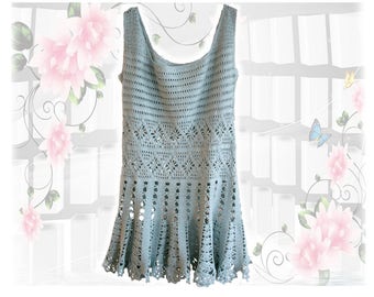 Dress / tunic "Linn" , crochet pattern , Crochet dress pattern