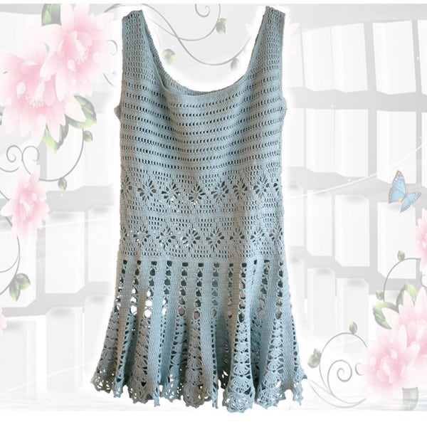 Dress / tunic "Linn" , crochet pattern , Crochet dress pattern