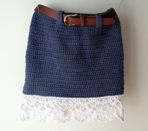 Crochet Denim Skirt Jeans Skirt Skirt With Lace Edging Toddler Skirt Crochet Pattern Etsy